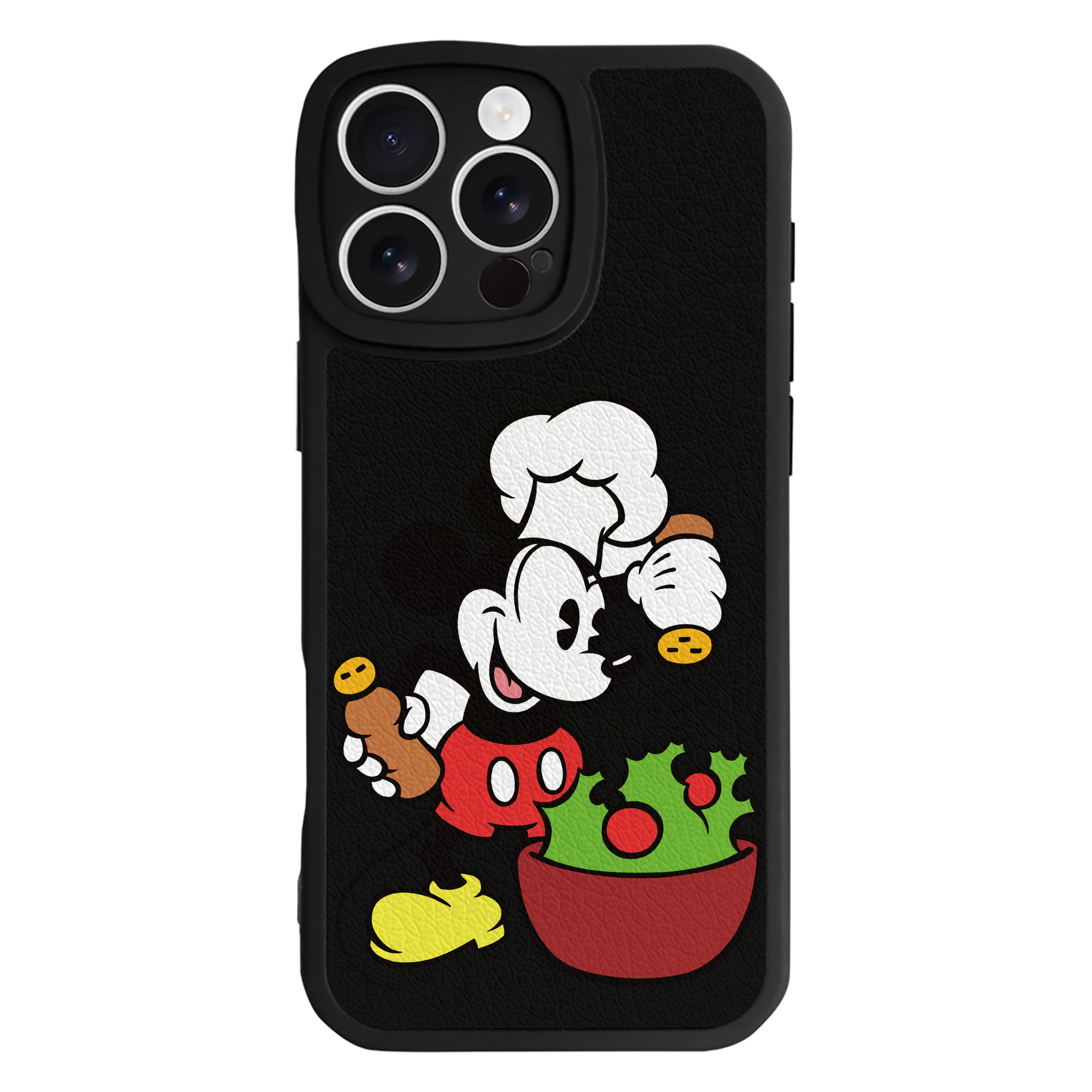 （画像用） ミッキーマウス Mickey Mouse 【iPhone 16シリーズ対応】シリコンスマホケース（レザー調） 材質：シリコン